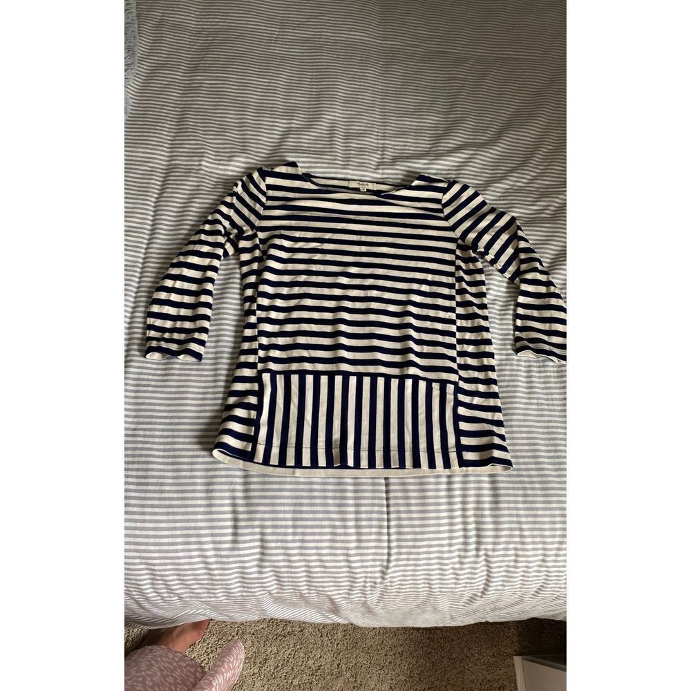 Madewell Striped Long 3/4 Sleeve scoop neck top
